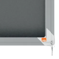 Nobo - Vitrine d'affichage - 12 feuilles A4 - surface en feutre gris - porte coulissante - 92,2 x 96,7 x 6,3 cm