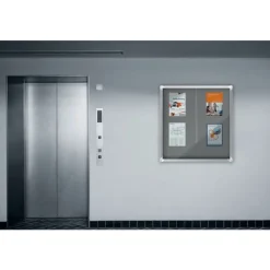 Nobo - Vitrine d'affichage - 12 feuilles A4 - surface en feutre gris - porte coulissante - 92,2 x 96,7 x 6,3 cm