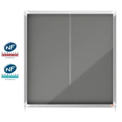 Nobo - Vitrine d'affichage - 12 feuilles A4 - surface en feutre gris - porte coulissante - 92,2 x 96,7 x 6,3 cm