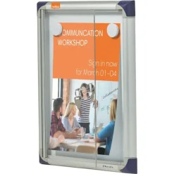 Nobo - Vitrine d'intérieur extra plate - 1 feuilles A4 - surface magnetique - porte battante - 30 x 38,5 x 2,5 cm