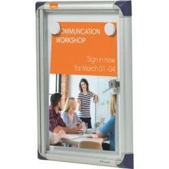 Nobo - Vitrine d'intérieur extra plate - 1 feuilles A4 - surface magnetique - porte battante - 30 x 38,5 x 2,5 cm