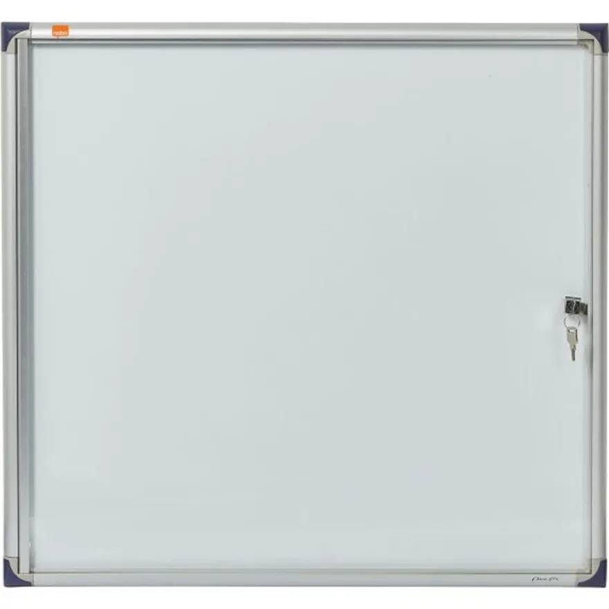 Nobo - Vitrine d'intérieur extra plate - 6 feuilles A4 - surface magnetique - porte battante - 68 x 72,5 x 2,5 cm