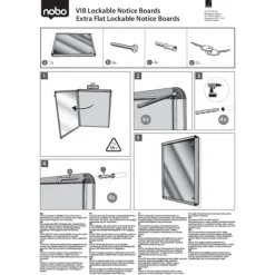 Nobo - Vitrine d'intérieur extra plate - 2 feuilles A4 - surface magnetique - porte battante - 38,5 x 50,5 x 2,5 cm