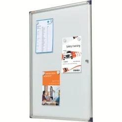 Nobo - Vitrine d'intérieur extra plate - 9 feuilles A4 - surface magnetique - porte battante - 73 x 98 x 2,5 cm