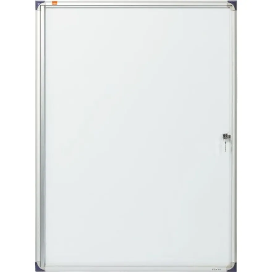 Nobo - Vitrine d'intérieur extra plate - 9 feuilles A4 - surface magnetique - porte battante - 73 x 98 x 2,5 cm