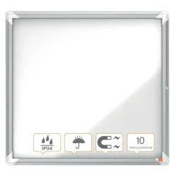 Nobo - Vitrine extérieure - 6 feuilles A4 - Surface magnétique - porte battante - 70,8 x 66,7 x 4,3 cm