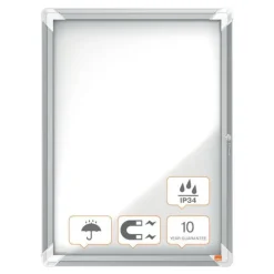 Nobo - Vitrine extérieure - 4 feuilles A4 - Surface magnétique - porte battante - 49,4 x 66,7 x 4,5 cm