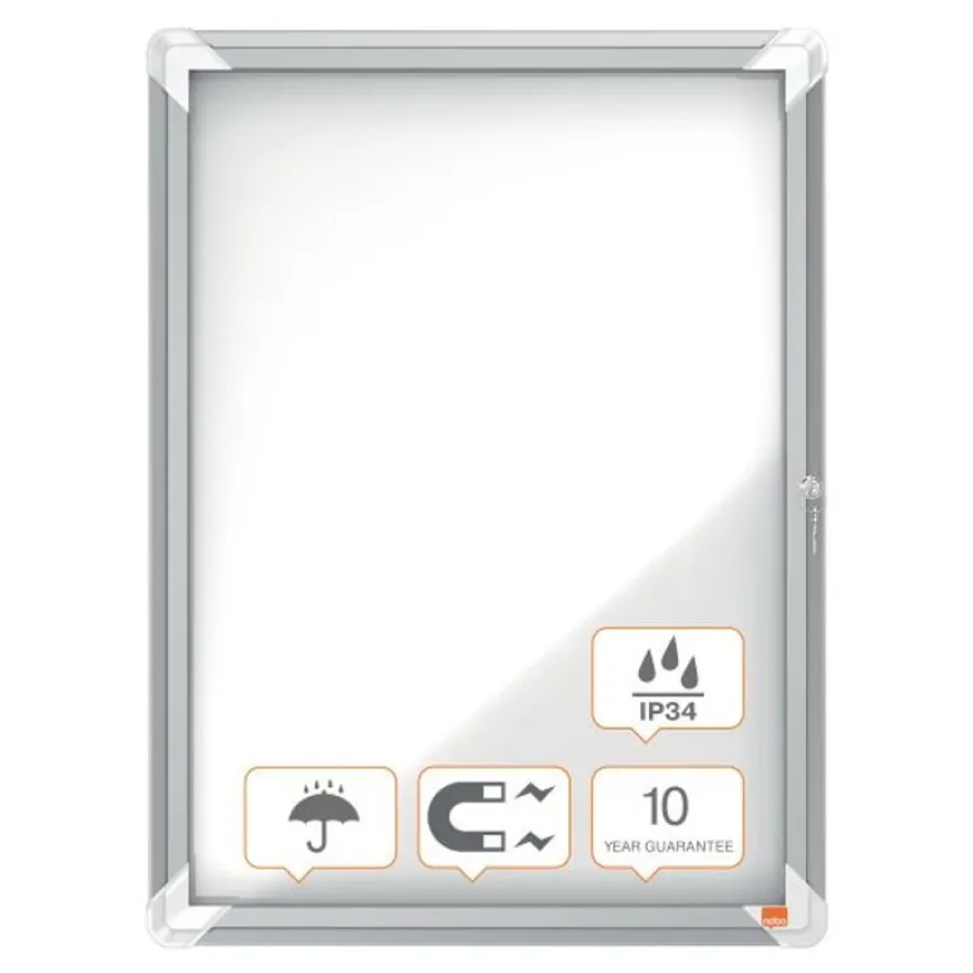 Nobo - Vitrine extérieure - 4 feuilles A4 - Surface magnétique - porte battante - 49,4 x 66,7 x 4,5 cm