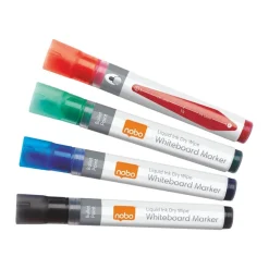 Nobo Liquid Ink - marqueur - noir, rouge, bleu, vert (pack de 4)