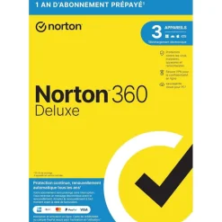 Norton Lefelock 360 deluxe 25Go de sauvegarde sécurisée sur le Cloud - Code d'activation envoyé par email valable pour 3 appareils pendant 1 an