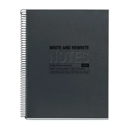 Notebook Eco Design, Carton recyclé, A5, quadrillage 5x5 mm, 120 feuilles de 4 couleurs, Miquelrius, Noir.