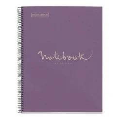 Notebook Eco Emotions, Carton recyclé, A4, quadrillage 5x5 mm, 80 feuilles de 1 couleur, Miquelrius, Lavande.