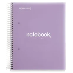 Notebook Emotions, Couverture souple, A5, lignes horizontales 7 mm, 120 feuilles de 5 couleurs, Miquelrius, Lavande.