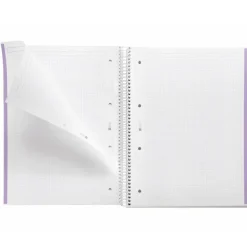 Notebook Emotions, Couverture rigide, A4, quadrillage 5x5 mm, 80 feuilles de 1 couleur, Miquelrius, Lavande.