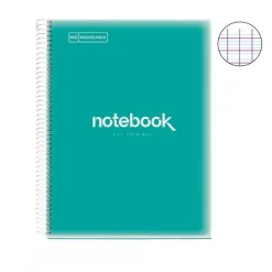 Notebook Emotions, Couverture souple, A4, séyès, 80 feuilles de 1 couleur, Miquelrius, Turquoise.