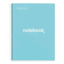 Notebook Emotions, Couverture rigide, A4, lignes horizontales 7 mm, 80 feuilles de 1 couleur, Miquelrius, Bleu Ciel.