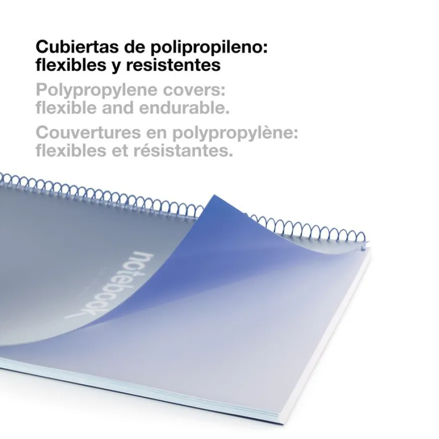 Notebook Emotions, Couverture souple, A4, lignes horizontales 7 mm, 120 feuilles de 5 couleurs, Miquelrius, Bleu Marine.