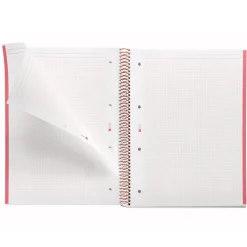 Notebook Emotions, Couverture souple, A4, quadrillage 5x5 mm, 80 feuilles de 1 couleur, Miquelrius, Rouge.