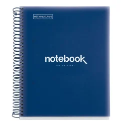 Notebook Emotions, Couverture souple, A5, lignes horizontales 7 mm, 120 feuilles de 5 couleurs, Miquelrius, Bleu Ciel.
