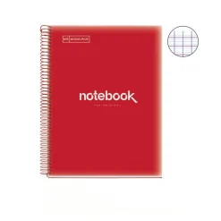 Notebook Emotions, Couverture souple, A4, séyès, 80 feuilles de 1 couleur, Miquelrius, Rouge.