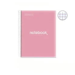 Notebook Emotions, Couverture souple, A4, séyès, 80 feuilles de 1 couleur, Miquelrius, Rose.