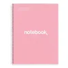 Notebook Emotions, Couverture rigide, A4, lignes horizontales 7 mm, 80 feuilles de 1 couleur, Miquelrius, Rose.