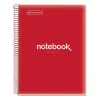 Notebook Emotions, Couverture souple, A4, lignes horizontales 7 mm, 120 feuilles de 5 couleurs, Miquelrius, Rouge.