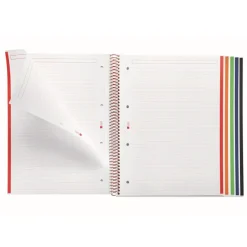 Notebook Emotions, Couverture souple, A4, lignes horizontales 7 mm, 120 feuilles de 5 couleurs, Miquelrius, Rouge.