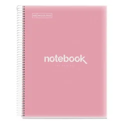 Notebook Emotions, Couverture souple, A4, quadrillage 5x5 mm, 80 feuilles de 1 couleur, Miquelrius, Rose.