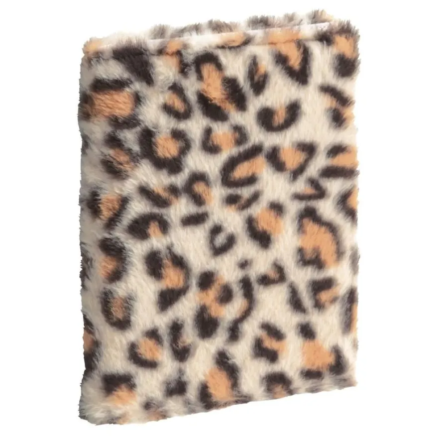 Notebook Léo fourrure ligné - 15 x 21 cm - beige - Exacompta