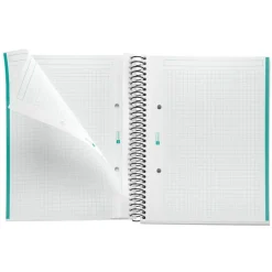 Notebook The Original, Couverture souple, A5, quadrillage 5x5 mm, 80 feuilles de 1 couleur, Miquelrius, Turquoise.