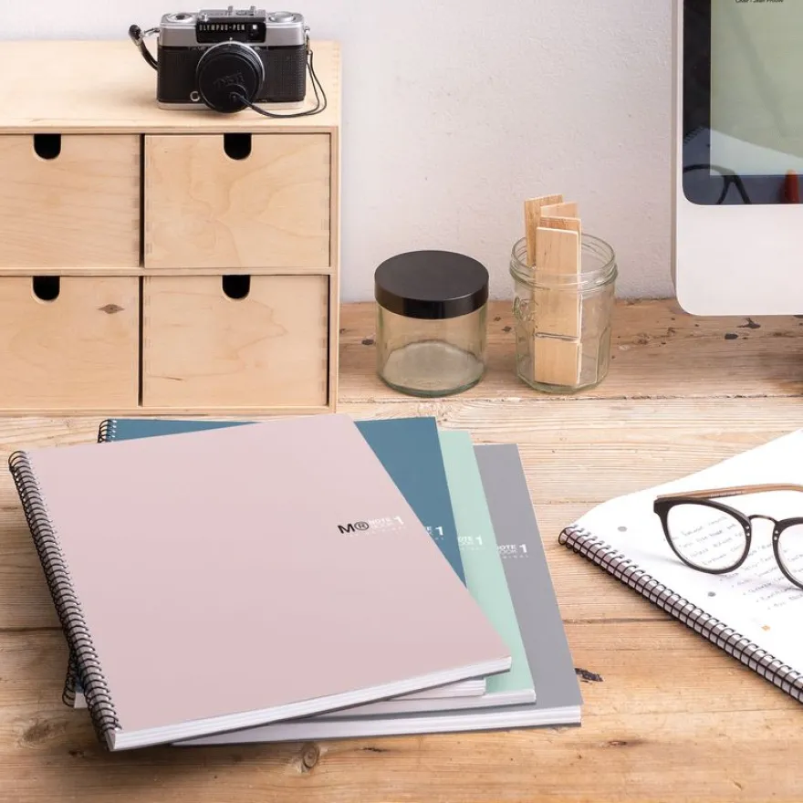 Notebook The Original, Couverture rigide, A5, lignes horizontales, 80 feuilles de 1 couleur, Miquelrius, Sable.