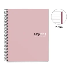 Notebook The Original, Couverture rigide, A5, lignes horizontales, 80 feuilles de 1 couleur, Miquelrius, Sable.