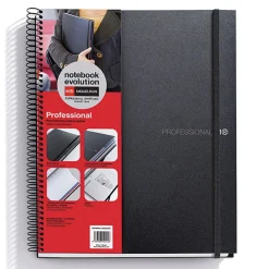 Notebook The Original, Couverture souple, A5, quadrillage 5x5 mm + Lisse, 120 feuilles de 2 couleurs, Miquelrius, Noir, Professionnel.
