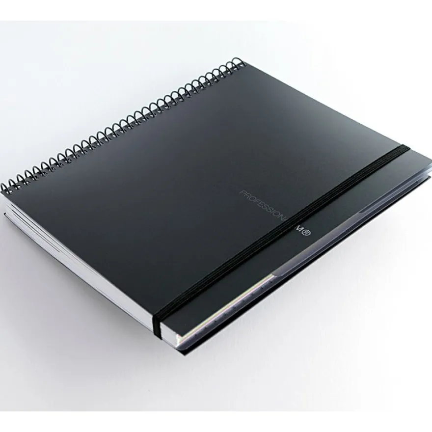 Notebook The Original, Couverture souple, A4, quadrillage 5x5 mm + Lisse, 120 feuilles de 2 couleurs, Miquelrius, Noir, Professionnel.