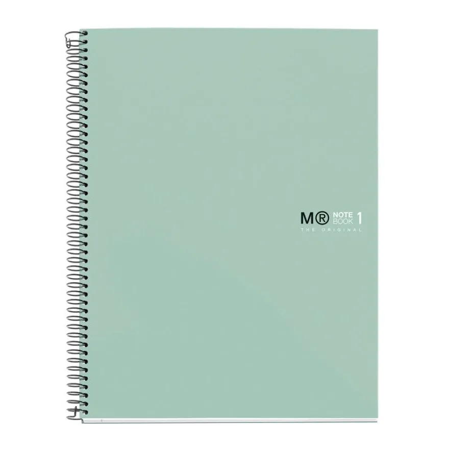 Notebook The Original, Couverture rigide, A4, quadrillage 5x5 mm, 80 feuilles de 1 couleur, Miquelrius, Aqua.