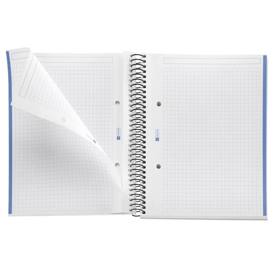 Notebook The Original, Couverture souple, A5, quadrillage 5x5 mm, 80 feuilles de 1 couleur, Miquelrius, Bleu.