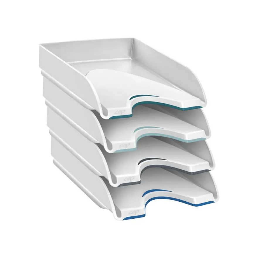 Nuance by CEP Soft - Pack de 4 corbeilles à courrier blanc