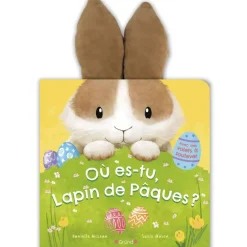 Où es-tu, lapin de Pâques ? Livre animé tout-carton avec des oreilles à toucher et des volets à soulever Dès 1 an