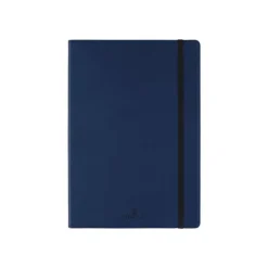 Oberthur - Cahier de notes - reliure cousue - A5 (148 x 210 mm) - 100 feuilles / 200 pages - papier ivoire - doublé - couverture marine - synthétique