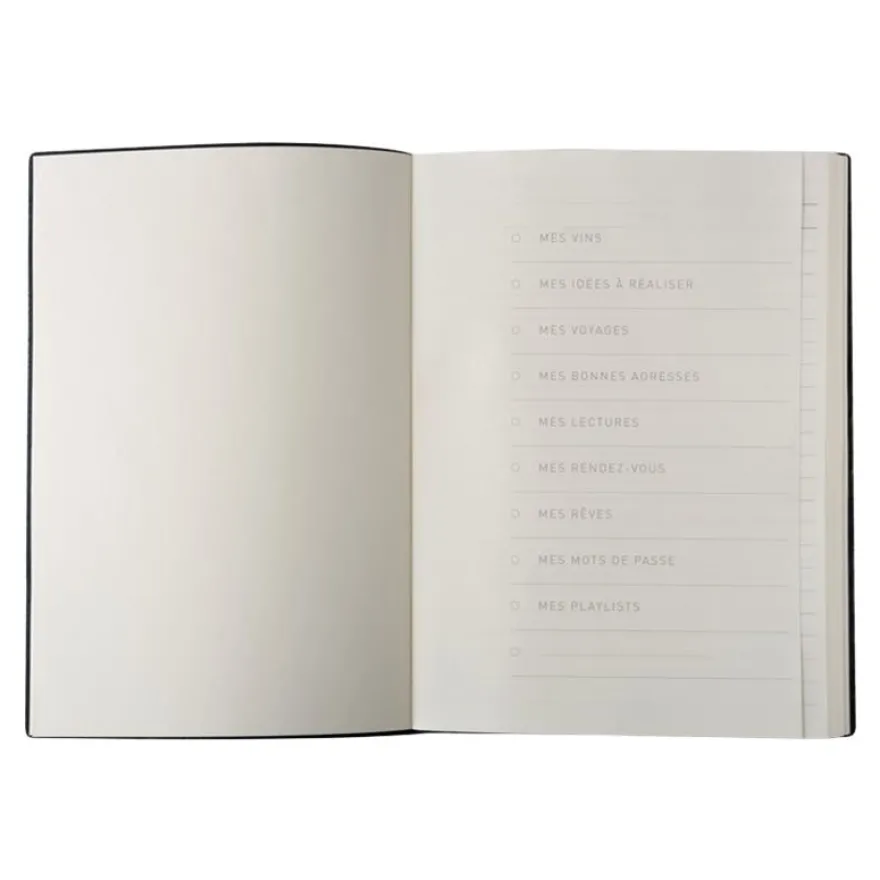 Oberthur - Carnet de notes en cuir - A6 - noir