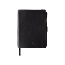 Oberthur - Carnet de notes en cuir - à élastiques A6 - noir