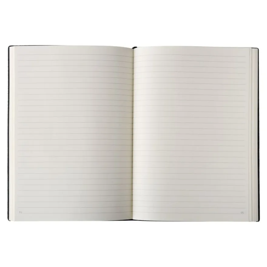 Oberthur - Carnet de notes en cuir - à élastiques A6 - noir