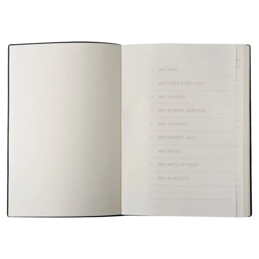 Oberthur - Carnet de notes en cuir - A5 - grenat
