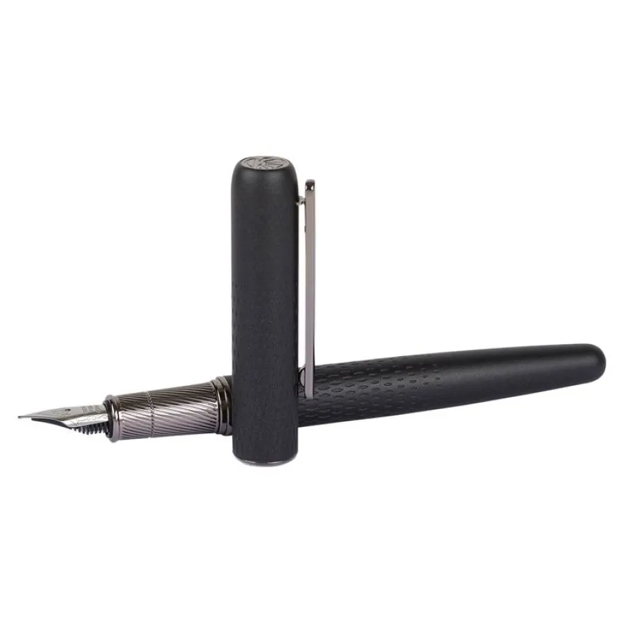 Oberthur Athènes - Stylo plume - noir/gun