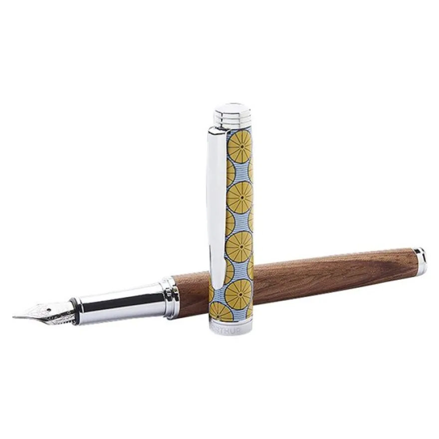 Oberthur Bamako - Stylo plume jaune / bleu
