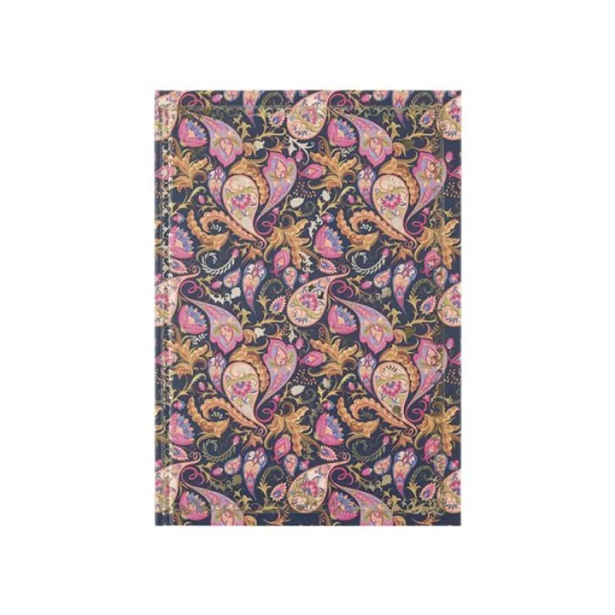 Oberthur Baroque - Cahier de notes - A5 (148 x 210 mm) - 100 feuilles / 200 pages - papier ivoire - doublé - pink paisley - couverture rose