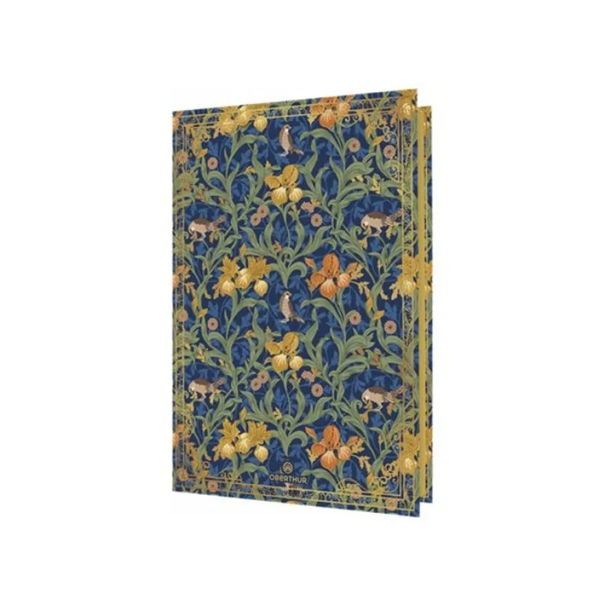 Oberthur Baroque - Cahier de notes - A5 (148 x 210 mm) - 100 feuilles / 200 pages - papier ivoire - doublé - fleurs bleues