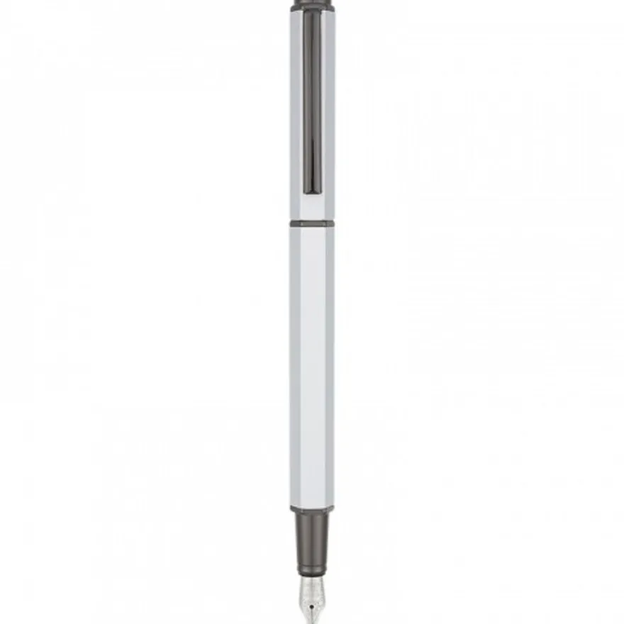 Oberthur Belgrade - Parure de stylo plume et roller - argent