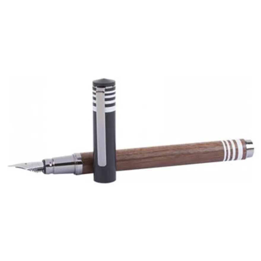 Oberthur Boston - Stylo plume - noyer
